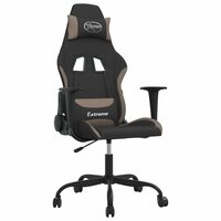 Massage gamestoel stof zwart en taupe 2