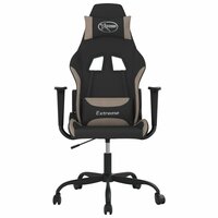 Massage gamestoel stof zwart en taupe 3