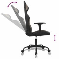 Massage gamestoel stof zwart en taupe 6