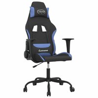 Massage gamestoel stof zwart en blauw 2