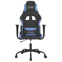 Massage gamestoel stof zwart en blauw 3