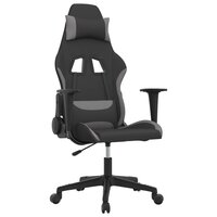 Massage gamestoel stof zwart en lichtgrijs 2