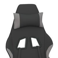 Massage gamestoel stof zwart en lichtgrijs 9