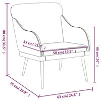 Fauteuil 63x76x80 cm kunstleer grijs 8