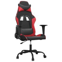 Massage gamestoel kunstleer zwart en rood 2
