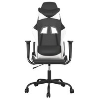 Massage gamestoel kunstleer zwart en wit 3