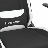 Massage gamestoel stof zwart en wit 8