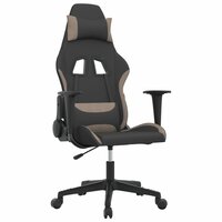 Massage gamestoel stof zwart en taupe 2