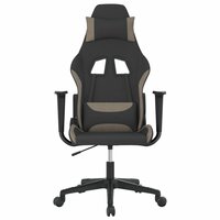 Massage gamestoel stof zwart en taupe 3