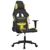 Massage gamestoel stof zwart en lichtgroen 7