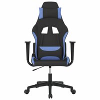 Massage gamestoel stof zwart en blauw 3