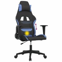 Massage gamestoel stof zwart en blauw 7