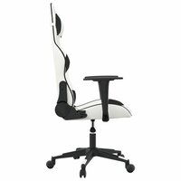Massage gamestoel kunstleer wit en zwart 4