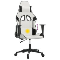 Massage gamestoel kunstleer wit en zwart 7