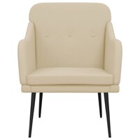 Fauteuil 63x76x80 cm stof cr&egrave;mekleurig 3