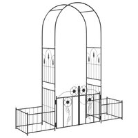 Tuin Boog Effen Zwart 203 x 50 x 218 cm 2