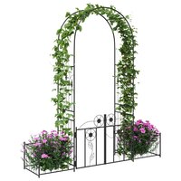 Tuin Boog Effen Zwart 203 x 50 x 218 cm 3