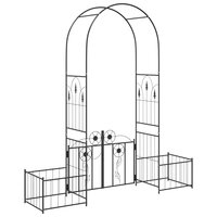 Tuin Boog Effen Zwart 203 x 50 x 218 cm 8