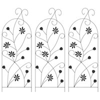 Tuinhek 3 pcs Zwart 112 x 40 cm Staal 2