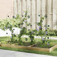 Tuinhek Latwerk 3 pcs Groen 112 x 40 cm Staal 4