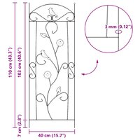 Tuinhek Latwerk 3 pcs Groen 112 x 40 cm Staal 9