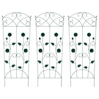 Tuinhek Latwerk 3 pcs Groen 112 x 40 cm Staal 2