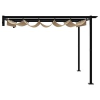Wandgemonteerde Pergola Taupe Staal 5