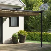 Wandgemonteerde Pergola Taupe Staal 3