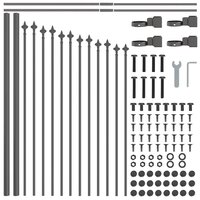 Tuinhek 2 pcs Grijs 170 x 140 cm Gepoedercoat staal 6