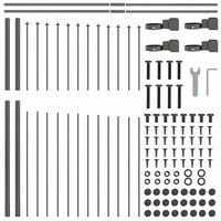 Tuinhek Grijs 170 x 190 cm Gepoedercoat staal 5