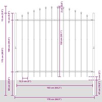 Tuinhek Grijs 170 x 190 cm Gepoedercoat staal 7
