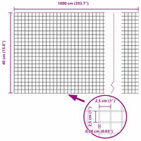 Gelaste draadhek Zilver 0.4 x 10 m 9