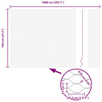 Hexagon Hek Zilver 1,2 x 10 m Gegalvaniseerd staal 9