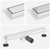 Doucheafvoer met Glazen Deksel Zilver 60 cm Roestvrij staal 304 2
