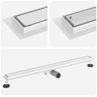 Doucheafvoer met Glazen Deksel Zilver 90 cm Roestvrij staal 304 2