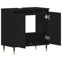 Badkamer wastafelkast Zwart Eiken 58 x 33 x 60 cm Bewerkt hout 5