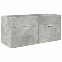 Wastafelkast met opslag met de deur Beton Grijs Bewerkt hout 2