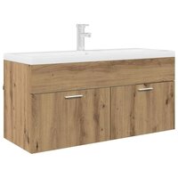 Wastafelkast met opslag met de deur Artisan Eiken Bewerkt hout 3