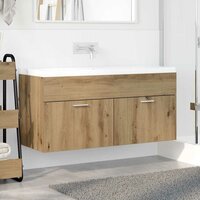 Wastafelkast met opslag met de deur Artisan Eiken Bewerkt hout 4