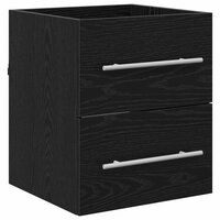 Wastafelkast Zwart Eiken 38,5 x 41 x 48 cm Bewerkt hout 2