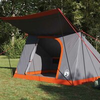 Camping Tent met dak Grijs en Oranje 223 x 163 x 130 cm taft 3