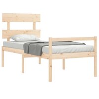 Seniorenbed met hoofdbord massief hout 4