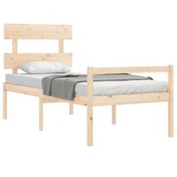 Seniorenbed met hoofdbord massief hout 90x200 cm 4