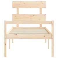 Seniorenbed met hoofdbord massief hout 90x200 cm 6