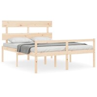 Seniorenbed met hoofdbord massief hout 160x200 cm 2
