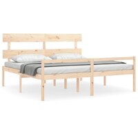 Seniorenbed met hoofdbord massief hout 200x200 cm 2