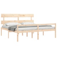 Seniorenbed met hoofdbord massief hout 200x200 cm 4