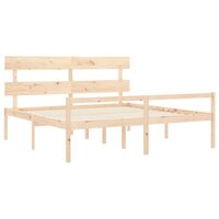 Seniorenbed met hoofdbord massief hout 200x200 cm 5