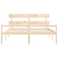 Seniorenbed met hoofdbord massief hout 200x200 cm 6