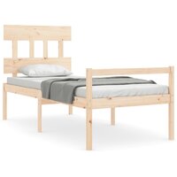 Seniorenbed met hoofdbord massief hout 2